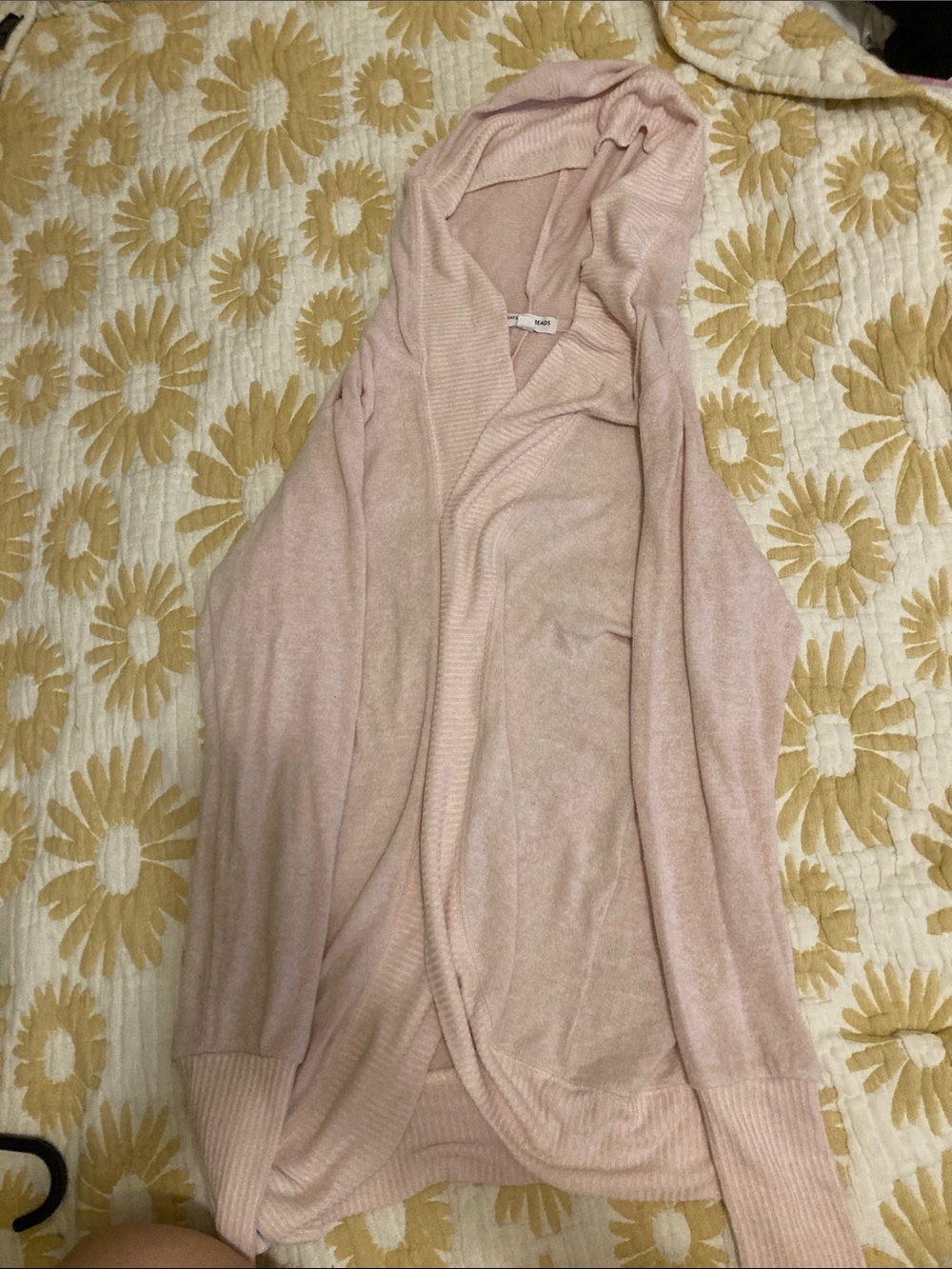 Grayson Threads Light Pink Hooded Open-Front Cardigan